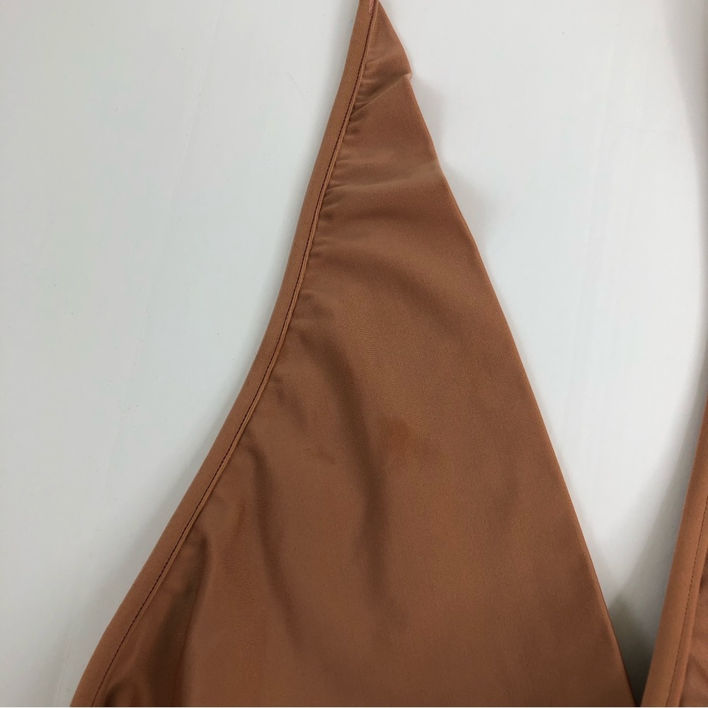 Sculpting Halter One-Piece Swimsuit in Warm Tan - Picture 10 of 16